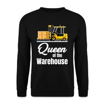 Königin Der Lagerhaus-gabelstaplerfahrerin - Unisex Pullover - Schwarz - Vorne - Alina (178cm) & Michal (187cm)