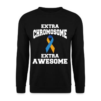 Extra Chromosome Extra Awesome Down Syndrome - Unisex Sweatshirt - black - Front - Alina (178cm) & Michal (187cm)