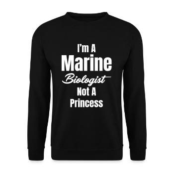 Ich Bin Meeresbiologe Und Keine Prinzessin. - Unisex Pullover - Schwarz - Vorne - Alina (178cm) & Michal (187cm)