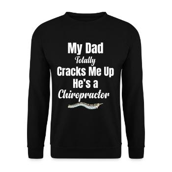 My father completely upsets me, he's a - Unisex Sweatshirt - black - Front - Alina (178cm) & Michal (187cm)