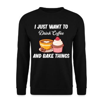 I just want to drink coffee and culinary - Unisex Sweatshirt - black - Front - Alina (178cm) & Michal (187cm)