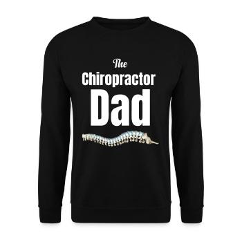 Der Chiropraktiker Papa, Körperliche Massage, - Unisex Pullover - Schwarz - Vorne - Alina (178cm) & Michal (187cm)