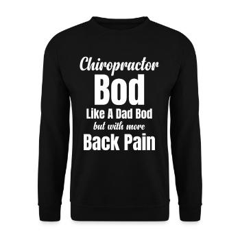 Chiropraktiker-körper Wie Ein Vater-körper, Aber - Unisex Pullover - Schwarz - Vorne - Alina (178cm) & Michal (187cm)