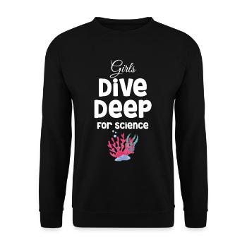 Girls dive deep for science - Unisex Sweatshirt - black - Front - Alina (178cm) & Michal (187cm)