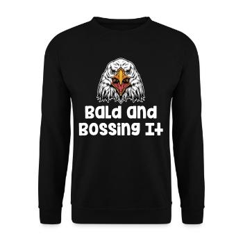 Chauve Et Bossing It Drôle Coiffeur Barbu - Sweat-shirt Unisexe - noir - Devant - Alina (178cm) & Michal (187cm)