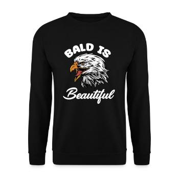 Tête chauve est bel homme barbu drôle - Sweat-shirt Unisexe - noir - Devant - Alina (178cm) & Michal (187cm)