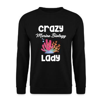 Crazy Marine Biology Lady Aquariums - Unisex Pullover - Schwarz - Vorne - Alina (178cm) & Michal (187cm)
