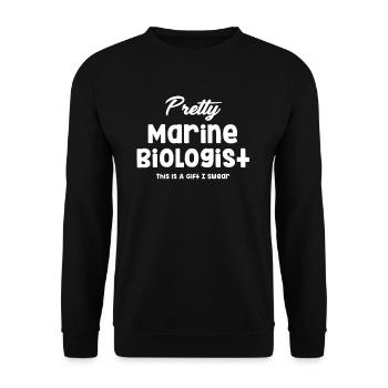 Hübsche Meeresbiologin – Das Ist Ein Geschenk, - Unisex Pullover - Schwarz - Vorne - Alina (178cm) & Michal (187cm)