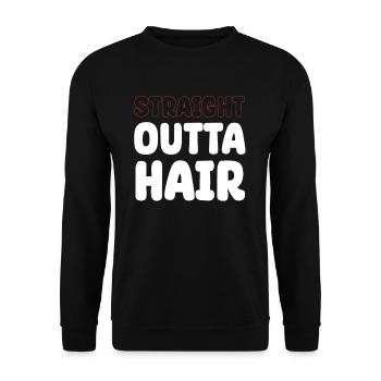 Coiffeur barbu chauve Straight Outta Hair - Sweat-shirt Unisexe - noir - Devant - Alina (178cm) & Michal (187cm)