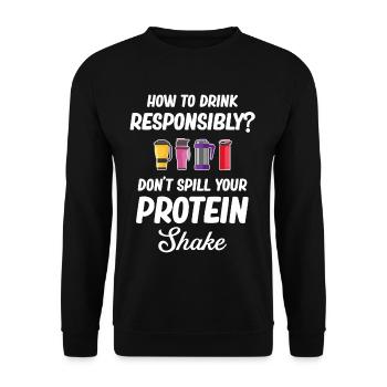 How to Drink Responsibly? Spilling - Unisex Sweatshirt - black - Front - Alina (178cm) & Michal (187cm)