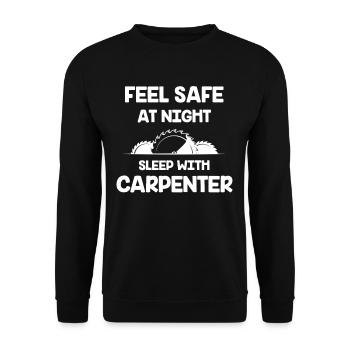 Fühlen Sie Sich Nachts Sicher, Schlafen Sie Bei - Unisex Pullover - Schwarz - Vorne - Alina (178cm) & Michal (187cm)