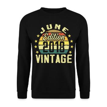 June 2018 June Retro Birthday Gift June 2018 - Unisex Sweatshirt - black - Front - Alina (178cm) & Michal (187cm)
