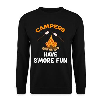 Camper Haben Beim Glamping Backpacking Mountains - Unisex Pullover - Schwarz - Vorne - Alina (178cm) & Michal (187cm)