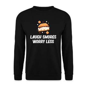 Laugh Smores Worry Less Glamping Backpacking - Unisex Pullover - Schwarz - Vorne - Alina (178cm) & Michal (187cm)