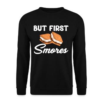Mais d'abord Smores Glamping Trailer Backpacking - Sweat-shirt Unisexe - noir - Devant - Alina (178cm) & Michal (187cm)