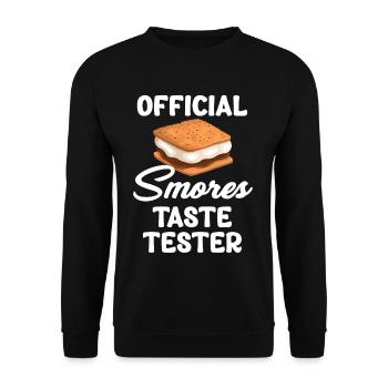 Offizieller Smores-geschmackstester S'more Lovers - Unisex Pullover - Schwarz - Vorne - Alina (178cm) & Michal (187cm)