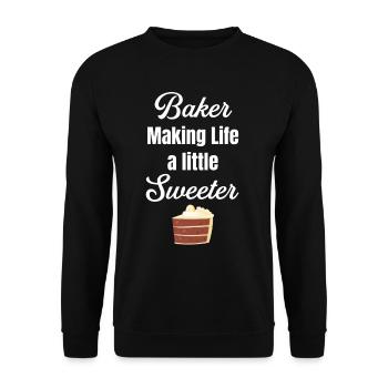 Bakers make life a little sweeter. Bake - Unisex Sweatshirt - black - Front - Alina (178cm) & Michal (187cm)