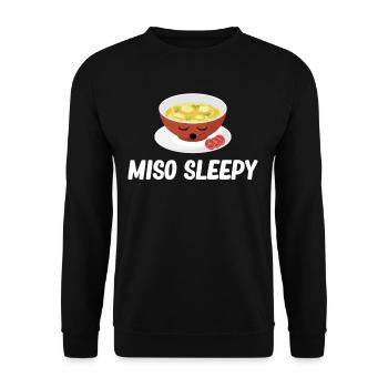 Miso Sleepy Miso Puns Asian Chinese - Unisex Sweatshirt - black - Front - Alina (178cm) & Michal (187cm)