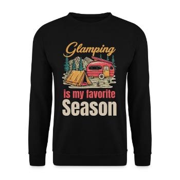 Le Glamping est ma saison préférée - Sweat-shirt Unisexe - noir - Devant - Alina (178cm) & Michal (187cm)