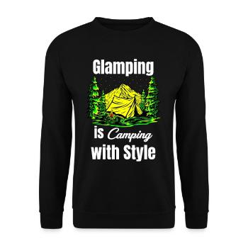 Le Glamping, c'est camper avec le style Glamper Hiker - Sweat-shirt Unisexe - noir - Devant - Alina (178cm) & Michal (187cm)