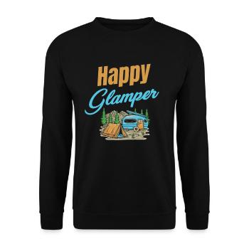 Happy Glamper Funny Hiker Adventure S'mores - Unisex Pullover - Schwarz - Vorne - Alina (178cm) & Michal (187cm)