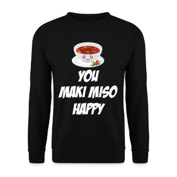 You Maki Miso Happy Asian Chinese Cuisine - Unisex Sweatshirt - black - Front - Alina (178cm) & Michal (187cm)