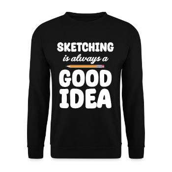 Sketchy Mood Sketch Artist Maler Zeichnen - Unisex Pullover - Schwarz - Vorne - Alina (178cm) & Michal (187cm)