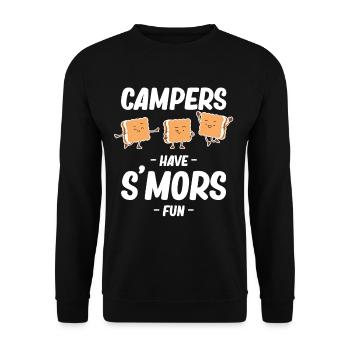 Campers have s'mors fun glamping - Unisex Sweatshirt - black - Front - Alina (178cm) & Michal (187cm)