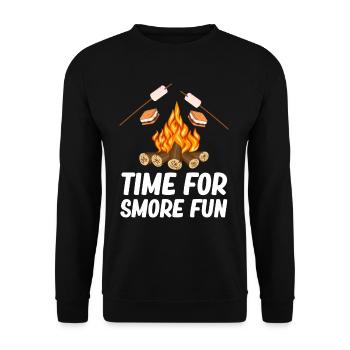 Time For Smore Fun Glamping Trailer Backpacking - Unisex Pullover - Schwarz - Vorne - Alina (178cm) & Michal (187cm)