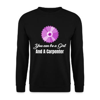 Queen of handjobs Carpenter DIYer - Unisex Sweatshirt - black - Front - Alina (178cm) & Michal (187cm)