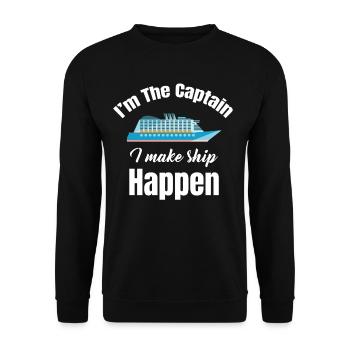 I'm the captain I'm on a - Unisex Sweatshirt - black - Front - Alina (178cm) & Michal (187cm)