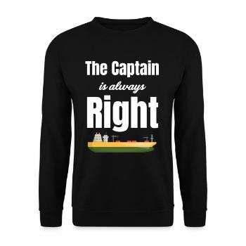 Le capitaine a toujours raison. Croisière en bateau, - Sweat-shirt Unisexe - noir - Devant - Alina (178cm) & Michal (187cm)