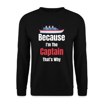 Parce que je suis le capitaine de That’s Why Cruise - Sweat-shirt Unisexe - noir - Devant - Alina (178cm) & Michal (187cm)