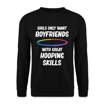 Only girls want friends with great - Unisex Sweatshirt - black - Front - Alina (178cm) & Michal (187cm)