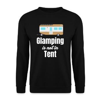Le glamping n’existe pas dans la tente. Glamper, - Sweat-shirt Unisexe - noir - Devant - Alina (178cm) & Michal (187cm)