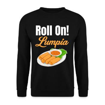 Continuez à rouler ! Lumpia Pinoy Shanghai Lover Adobo - Sweat-shirt Unisexe - noir - Devant - Alina (178cm) & Michal (187cm)