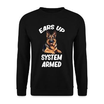 Ohren Nach Oben System Bewaffneter Polizei - Unisex Pullover - Schwarz - Vorne - Alina (178cm) & Michal (187cm)