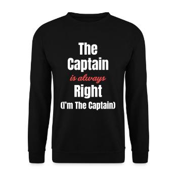 The captain is always right (I'm the captain) - Unisex Sweatshirt - black - Front - Alina (178cm) & Michal (187cm)