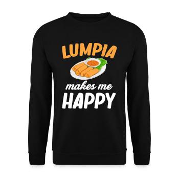 Lumpia me rend heureux Pinoy Shanghai Adobo - Sweat-shirt Unisexe - noir - Devant - Alina (178cm) & Michal (187cm)