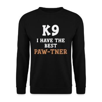 J’ai le meilleur Malinois Canin Paw-tner - Sweat-shirt Unisexe - noir - Devant - Alina (178cm) & Michal (187cm)