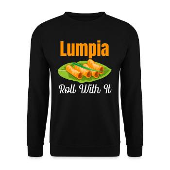Lumpia Roll With It Pinoy Shanghai Lover Adobo - Sweat-shirt Unisexe - noir - Devant - Alina (178cm) & Michal (187cm)