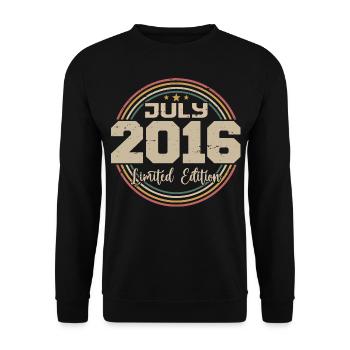 2016 Birthday July 2016 Gift July 2016 - Unisex Sweatshirt - black - Front - Alina (178cm) & Michal (187cm)