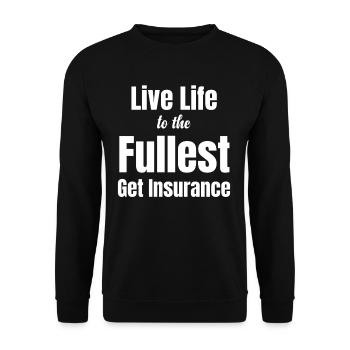 Profitez pleinement de la vie. Avoir - Sweat-shirt Unisexe - noir - Devant - Alina (178cm) & Michal (187cm)
