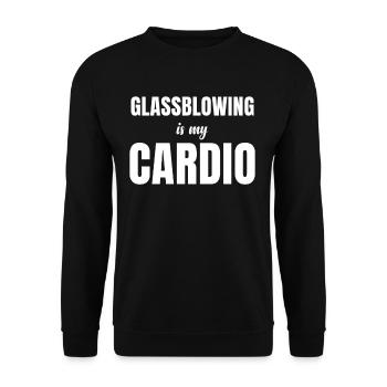 Glassblowing is my heart Artisan Glassmith - Unisex Sweatshirt - black - Front - Alina (178cm) & Michal (187cm)