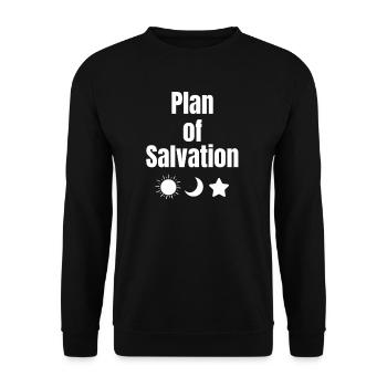 Merry Mormon Saint's Plan of Salvation - Unisex Sweatshirt - black - Front - Alina (178cm) & Michal (187cm)