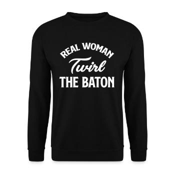 Real women spin the Baton Twirler, - Unisex Sweatshirt - black - Front - Alina (178cm) & Michal (187cm)