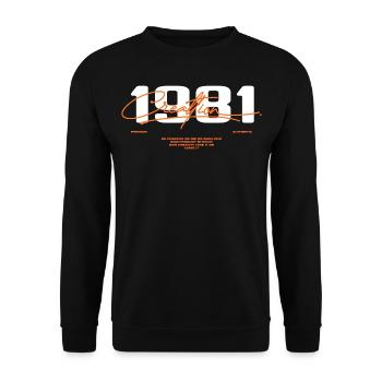 1981 Vintage Retro 1981 1981 Birthday Gift - Unisex Sweatshirt - black - Front - Alina (178cm) & Michal (187cm)
