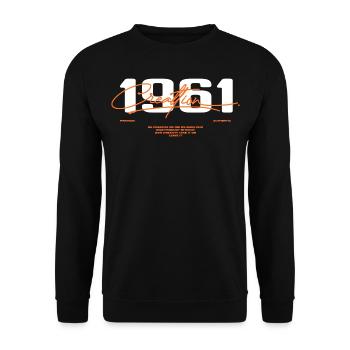 1961 Vintage Retro 1961 Geburtstagsgeschenk 1961 - Unisex Pullover - Schwarz - Vorne - Alina (178cm) & Michal (187cm)