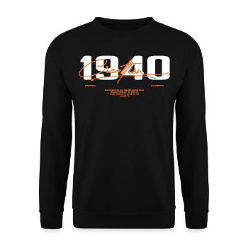 1940er Jahre Vintage Retro 1940er Jahre Geburtstagsgeschenk - Unisex Pullover - Schwarz - Vorne - Alina (178cm) & Michal (187cm)