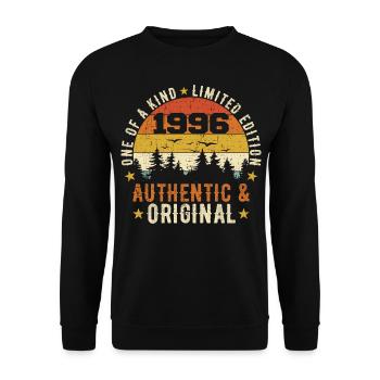 Original 1996 Birthday Gift 1996 Authentic - Unisex Sweatshirt - black - Front - Alina (178cm) & Michal (187cm)